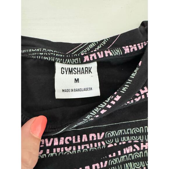 Gymshark Womens Cropped Black Short Sleeve Top Size Medium Workout Gym Lifting - Picture 3 of 7